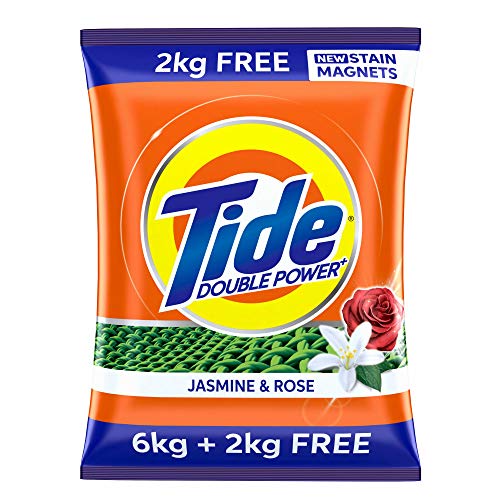 Tide Plus Double Power Detergent Washing Powder Jasmine & Rose 6kg + 2kg FREE