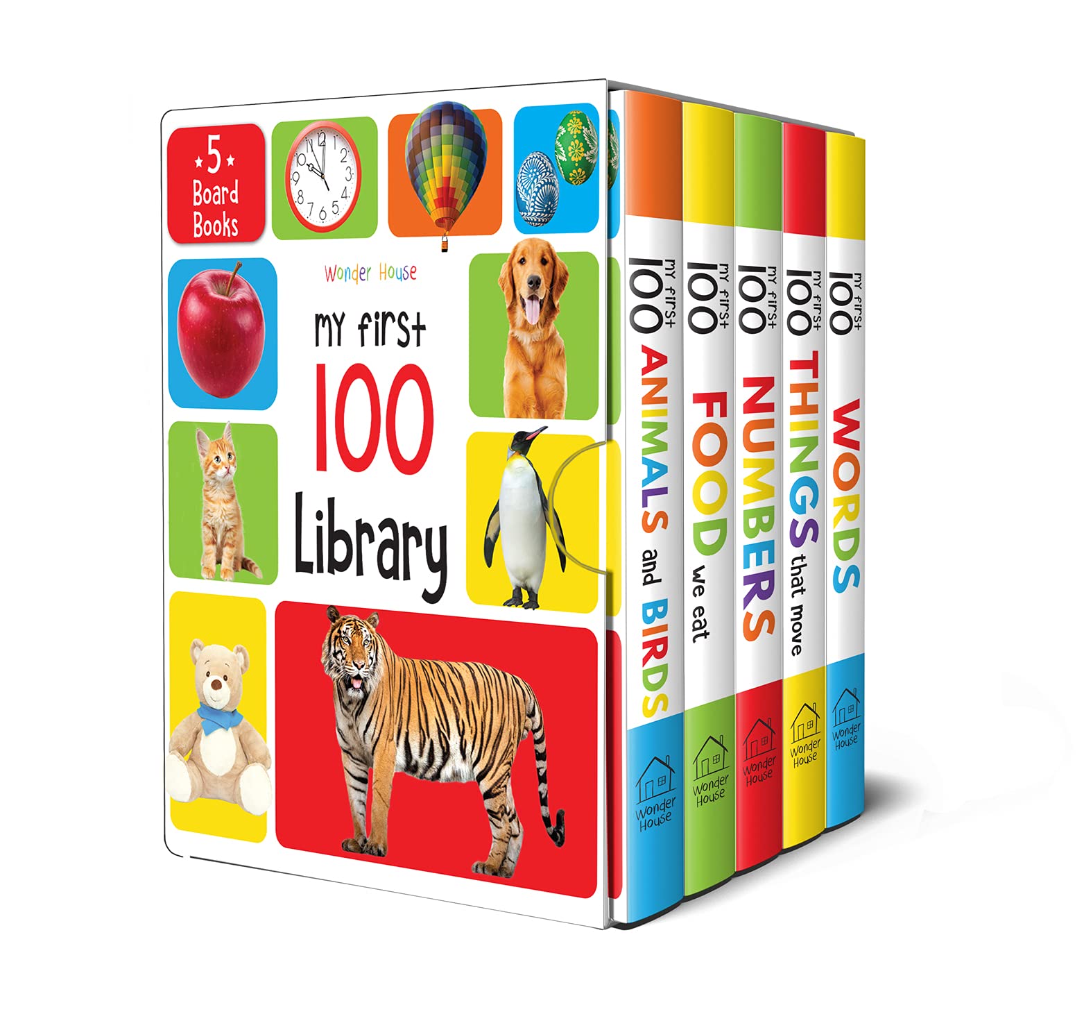 My First 100 Library Boxset Of 5 Early Learning Board Books For Kids