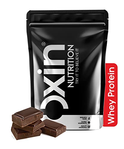 Oxin Nutrition WPC Whey Protein Concentrate  - Whey from EU [Chocolate 1 Pound] 24gm Protein, 5gm BCAAs & 4gm Glutamine | Fast Absorbing Whey Protein